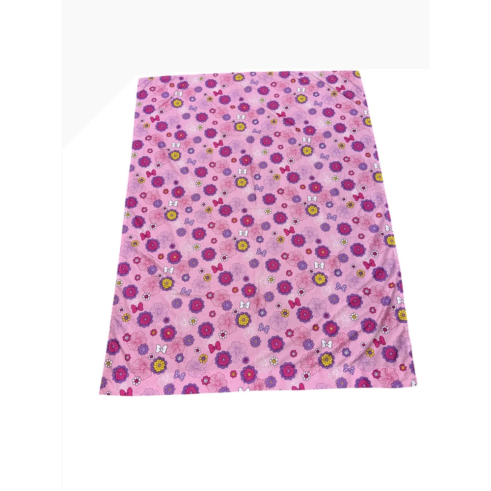 Disney Minnie Mouse Fluttery Friends Toddler Flat Sheet Pink‎ Floral Crafting